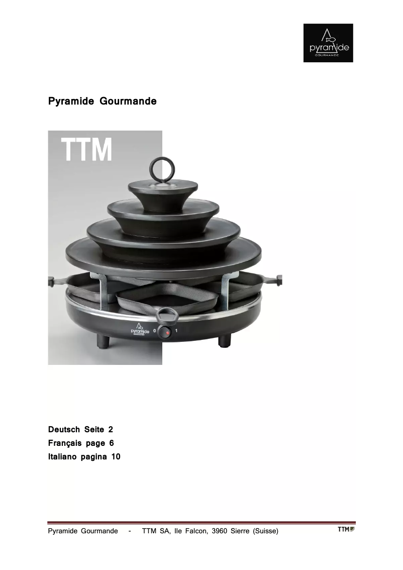 Image de la première page du manuel de l'appareil Pyramide Gourmande