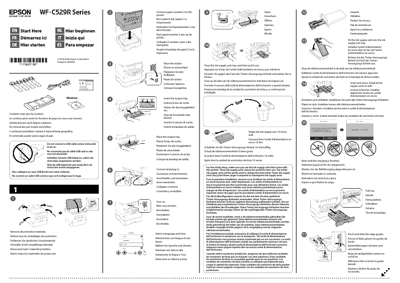 Page 1 de la notice Guide d'installation Epson WorkForce Pro WF-C529R