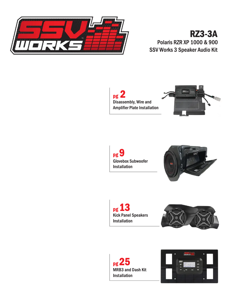Page 1 de la notice Manuel utilisateur SSV Works RZ3-3A