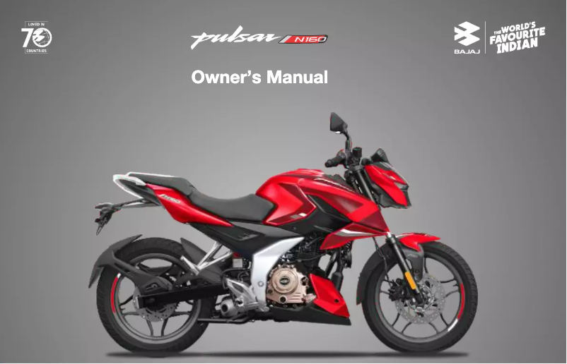 Page 1 de la notice Manuel utilisateur Bajaj Pulsar N160