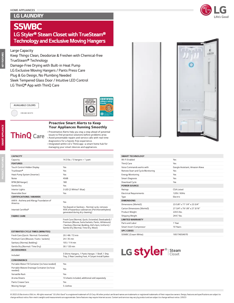 Imagen de la primera página del manual del dispositivo S5WBC