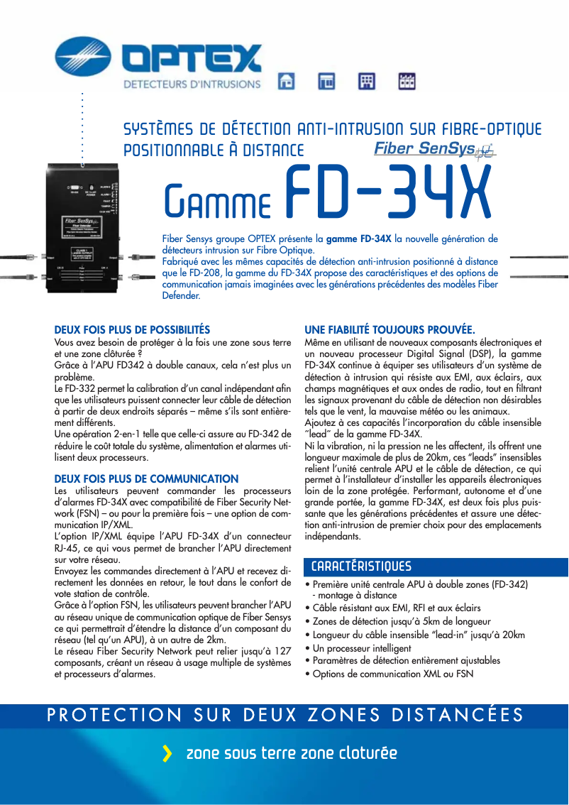Page 1 de la notice Manuel utilisateur Optex FD342