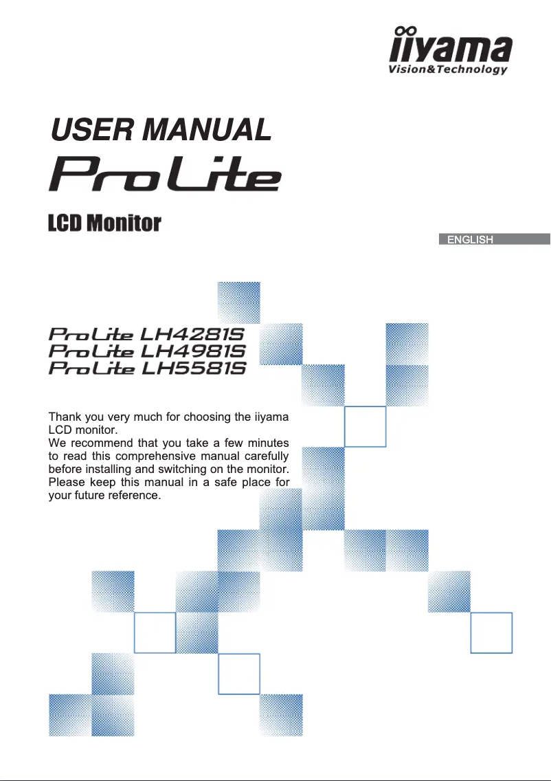 Page 1 de la notice Manuel utilisateur Iiyama ProLite LH4981S