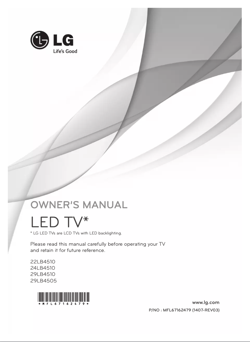 Page n°1 - Manuel utilisateur LG 22LB4510