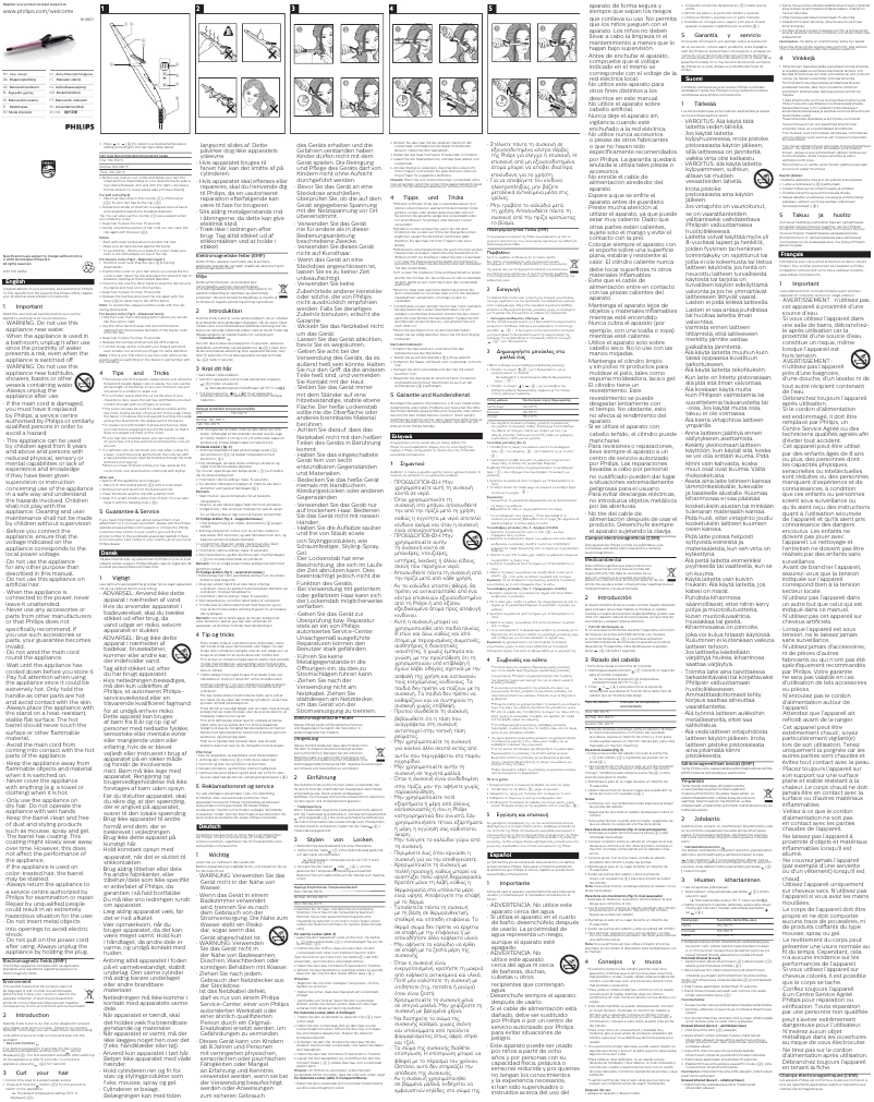 Page 1 de la notice Manuel utilisateur Philips StyleCare BHB871