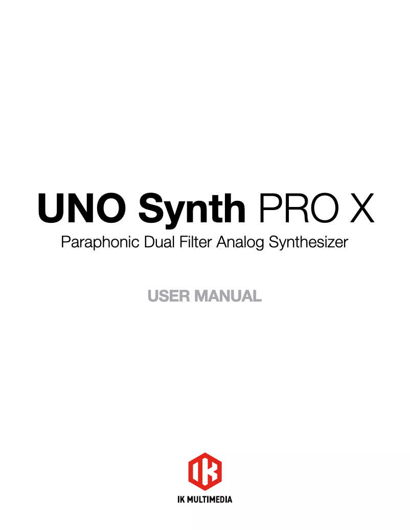 Page n°1 - Manuel utilisateur IK Multimedia UNO Synth PRO X