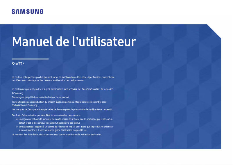 Image de la première page du manuel de l'appareil S22A330NHU