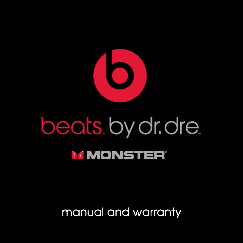 Page 1 de la notice Manuel utilisateur Monster Beats by Dr Dre Studio