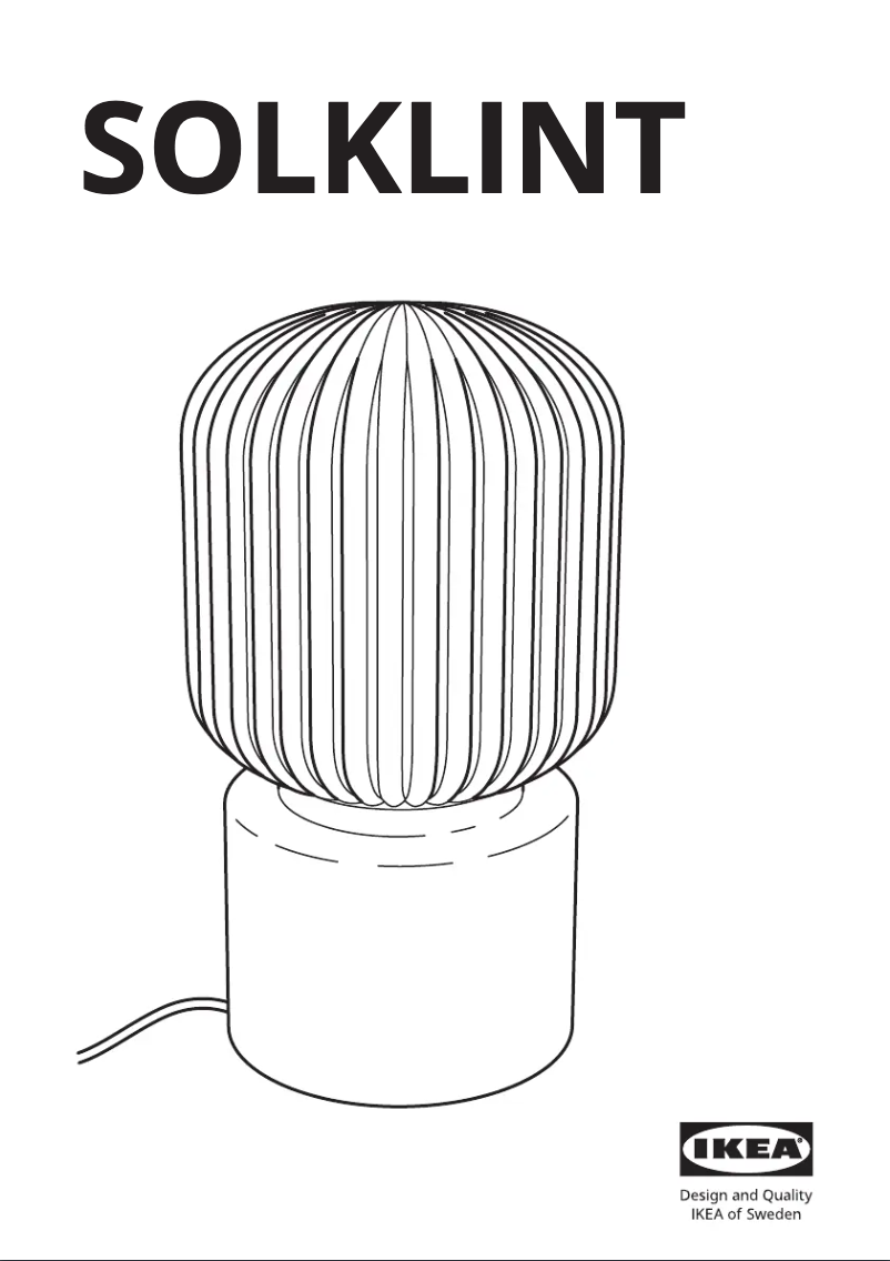 Page 1 de la notice Manuel utilisateur Ikea SOLKLINT 205.443.88