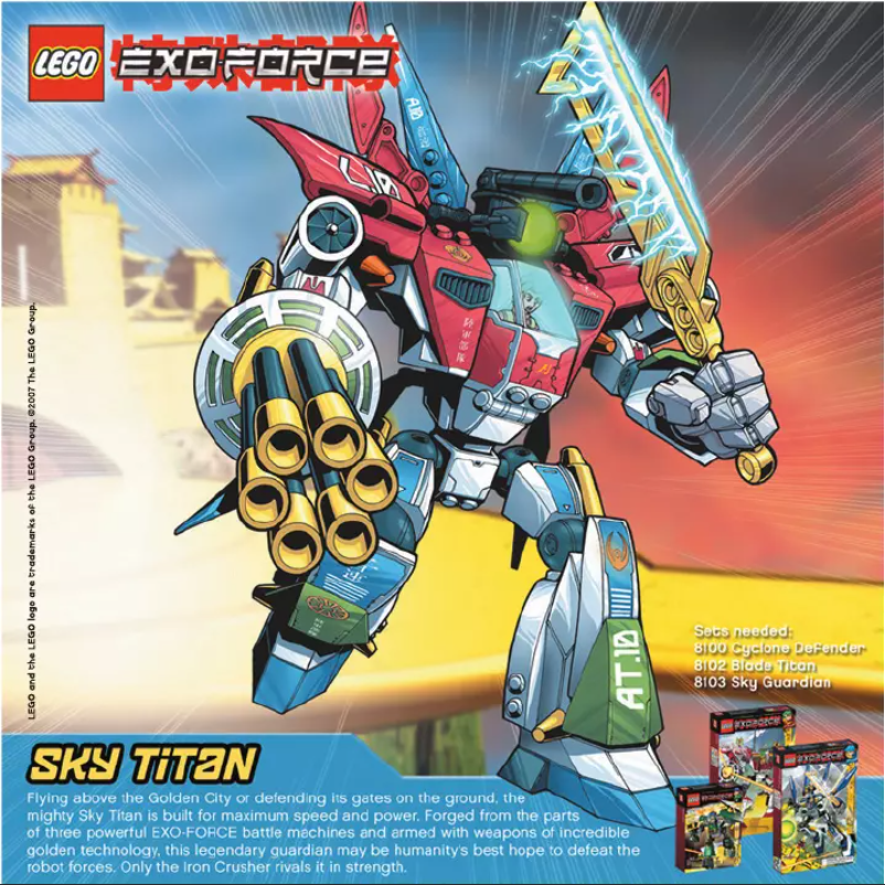 Page 1 de la notice Consignes visuelles Lego Exo Force 8100