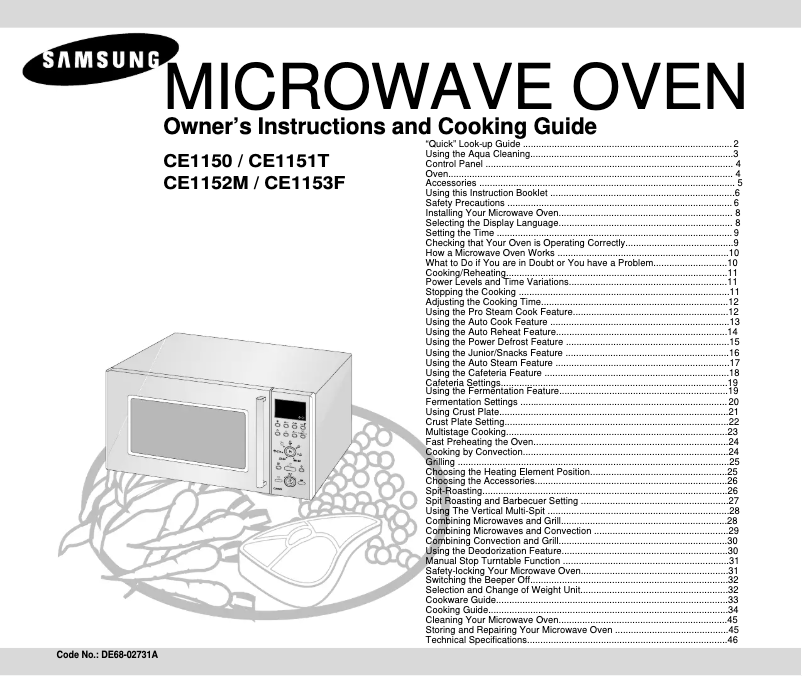 Página 1 del manual Manual de usuario Samsung CE1151T