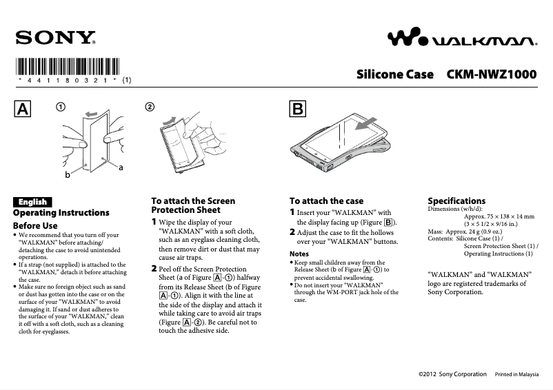 Page n°1 - Manuel utilisateur Sony CKM-NWZ1000
