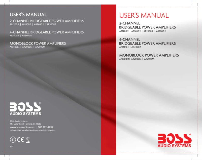 Page n°1 - Manuel utilisateur Boss AR1500M
