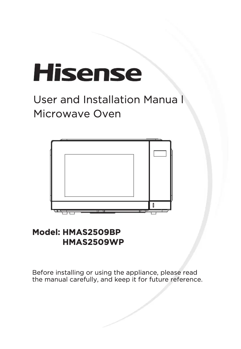 Page 1 de la notice Manuel utilisateur Hisense HMAS2509WP