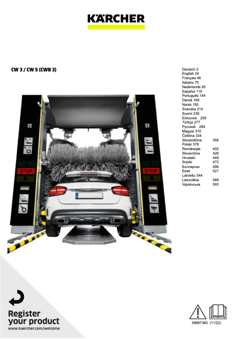 Page 1 de la notice Manuel utilisateur Kärcher CWB 3