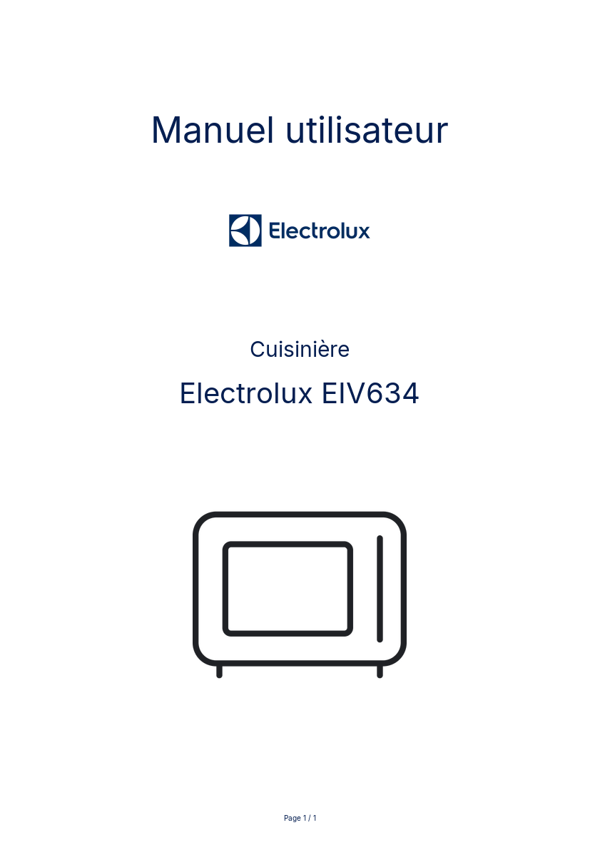 Image de la première page du manuel de l'appareil EIV634