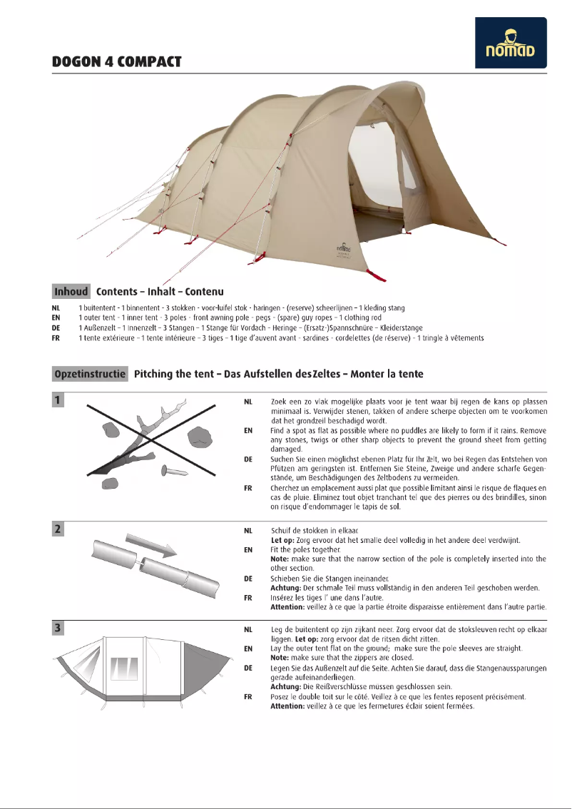 Page 1 de la notice Manuel utilisateur Nomad Dogon 3 Compact