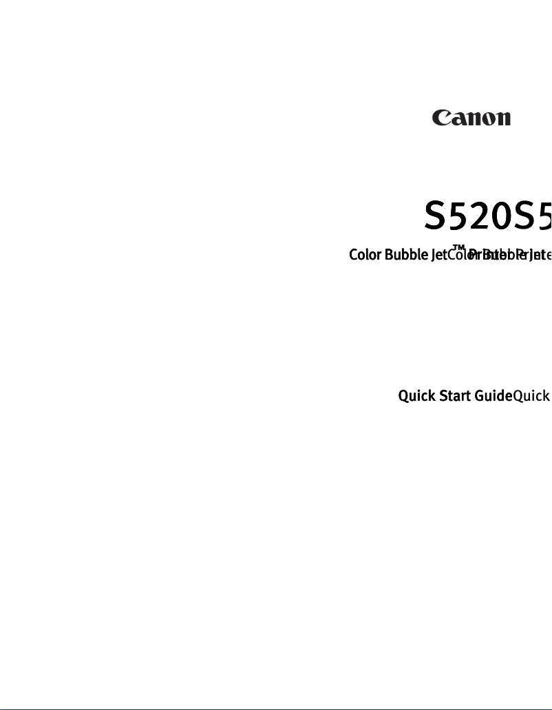 Image de la première page du manuel de l'appareil Bubble Jet S520