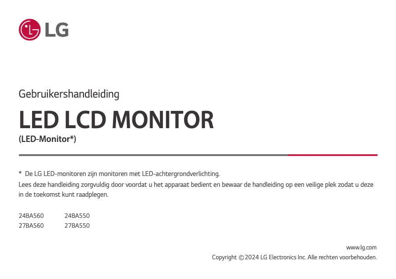 Página 1 del manual Manual de usuario LG 24BA550