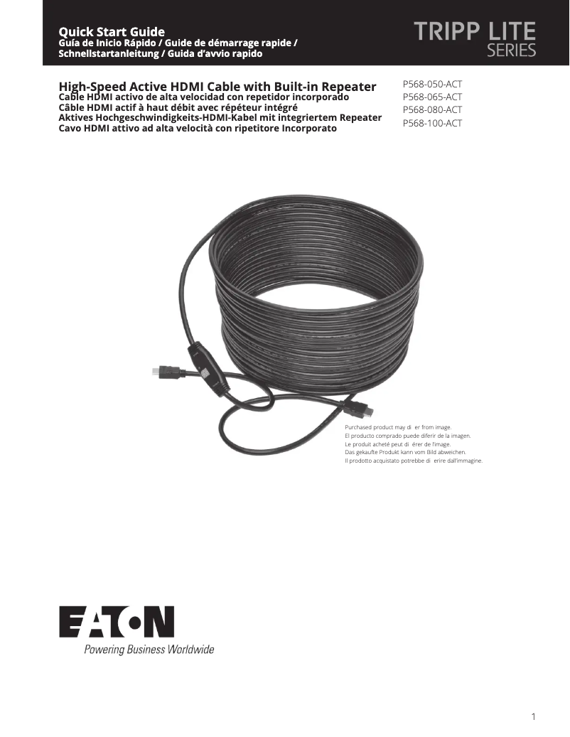 Page 1 de la notice Manuel utilisateur Tripp Lite P568-100-ACT