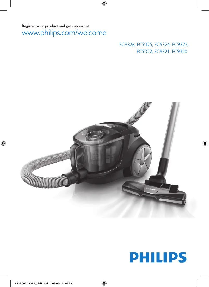 Page 1 de la notice Manuel utilisateur Philips PowerPro Compact FC9320