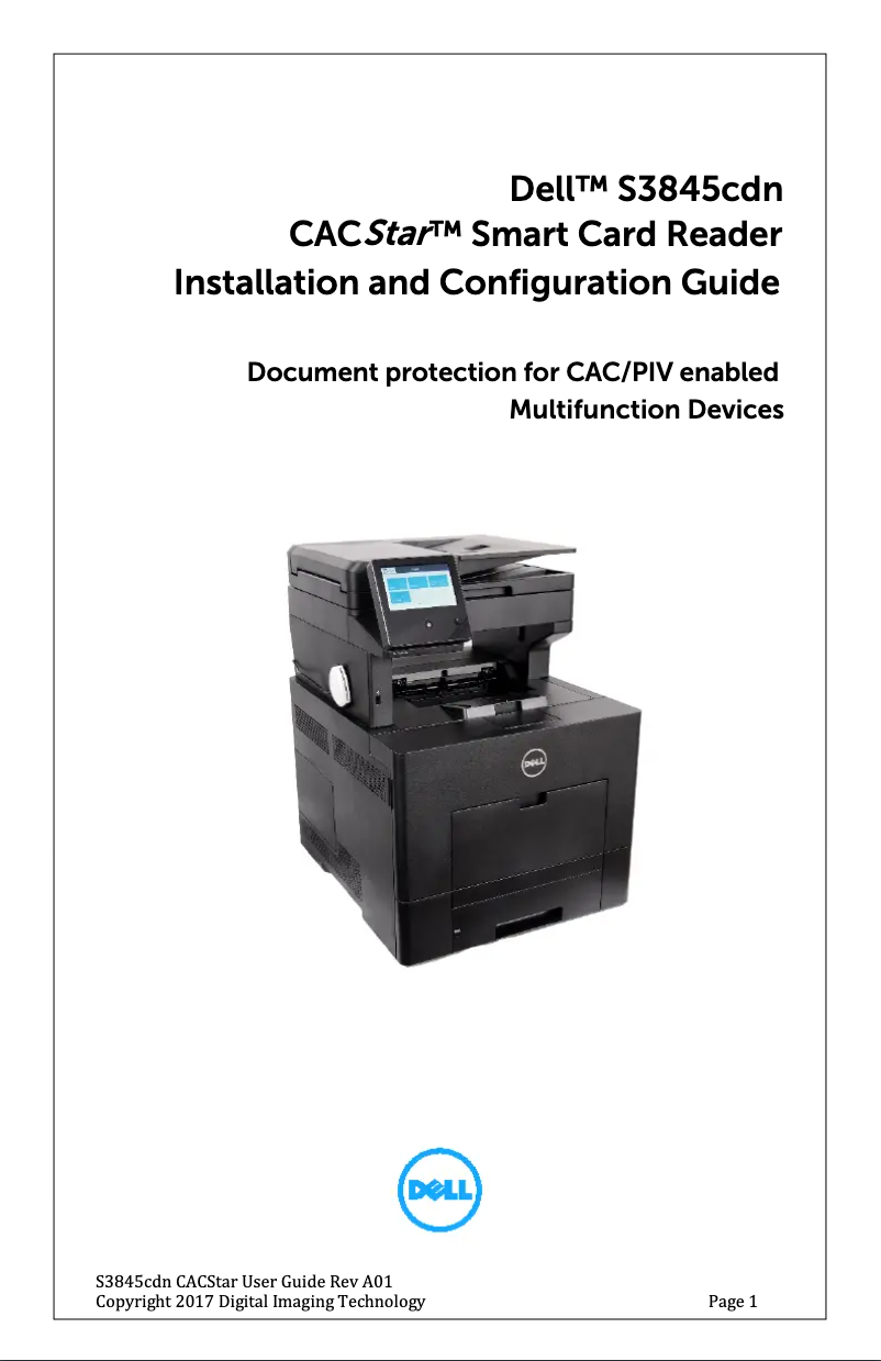 Page n°1 - Guide d'installation Dell S3845cdn