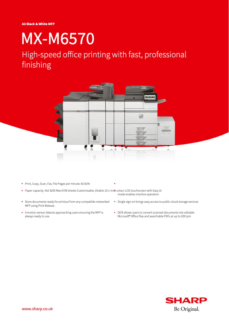 Page n°1 - Fiche technique Sharp MX-M6570