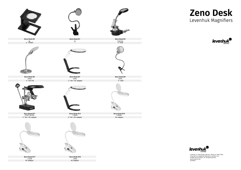 Page n°1 - Manuel utilisateur Levenhuk Zeno Desk D15