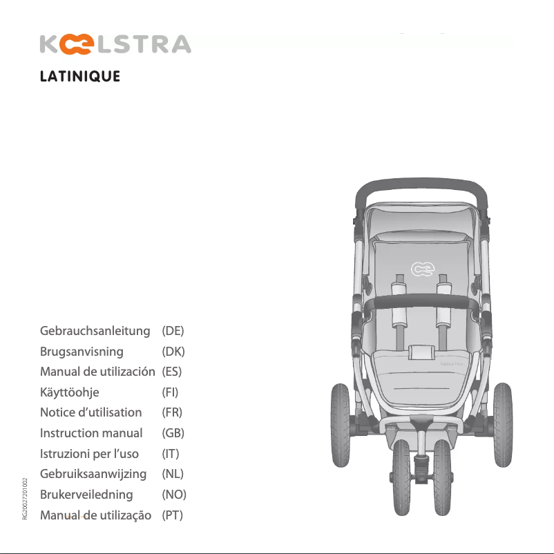 Page 1 de la notice Manuel utilisateur Koelstra Latinique T2