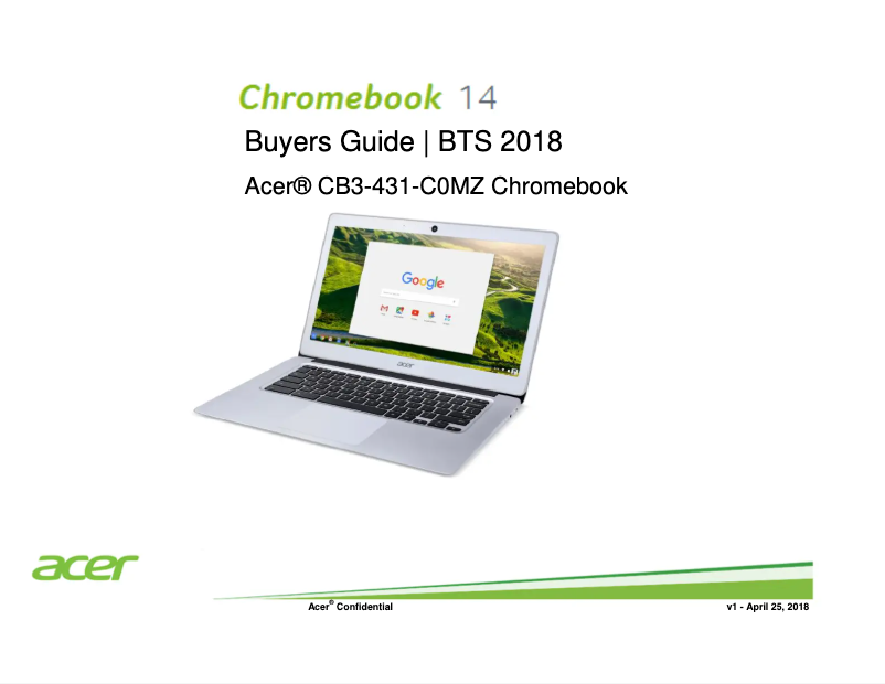 Imagen de la primera página del manual del dispositivo Chromebook 14