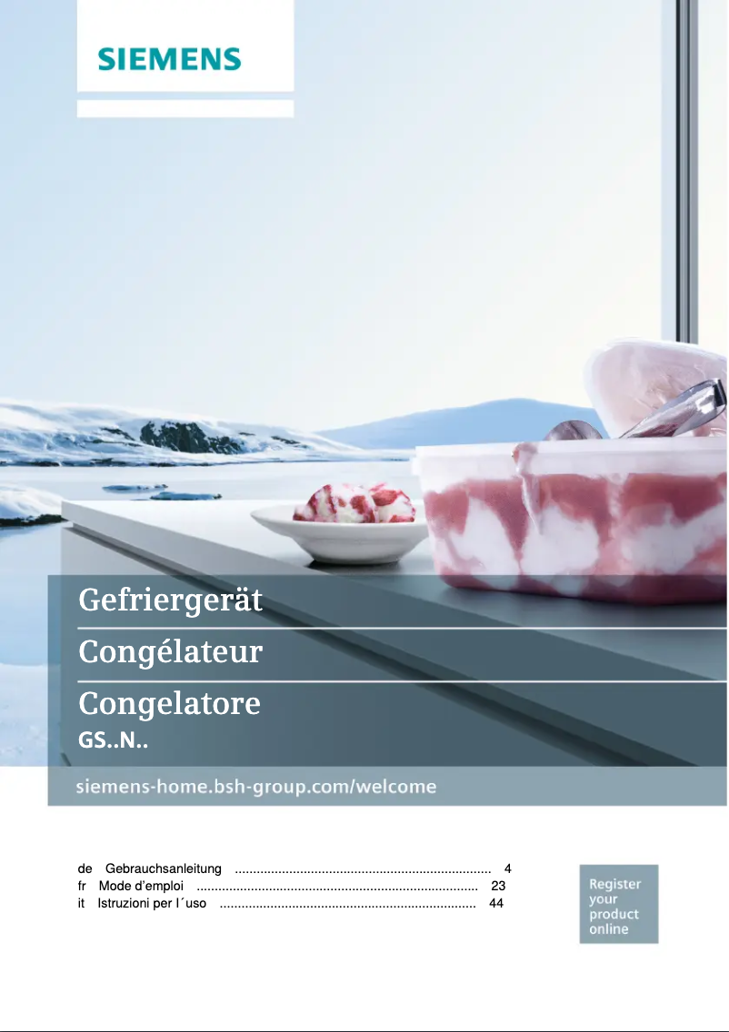 Page 1 de la notice Manuel utilisateur Siemens GS58NAW41H