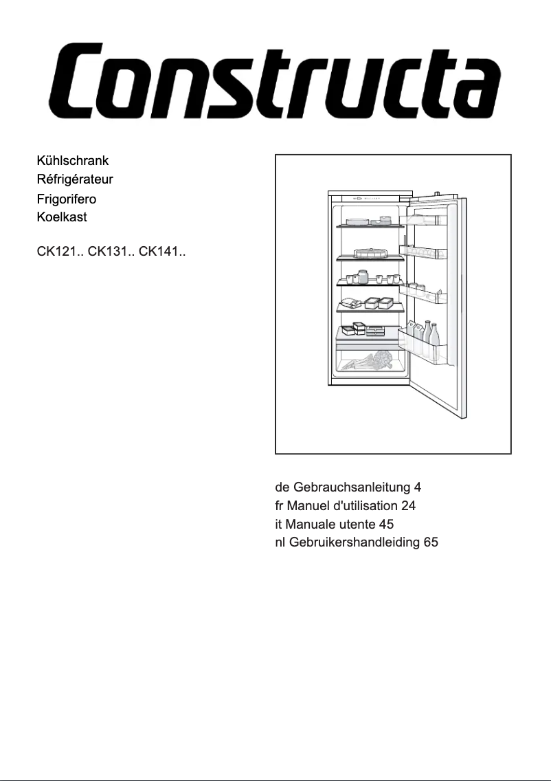 Page 1 de la notice Manuel utilisateur Constructa CK141EFE0