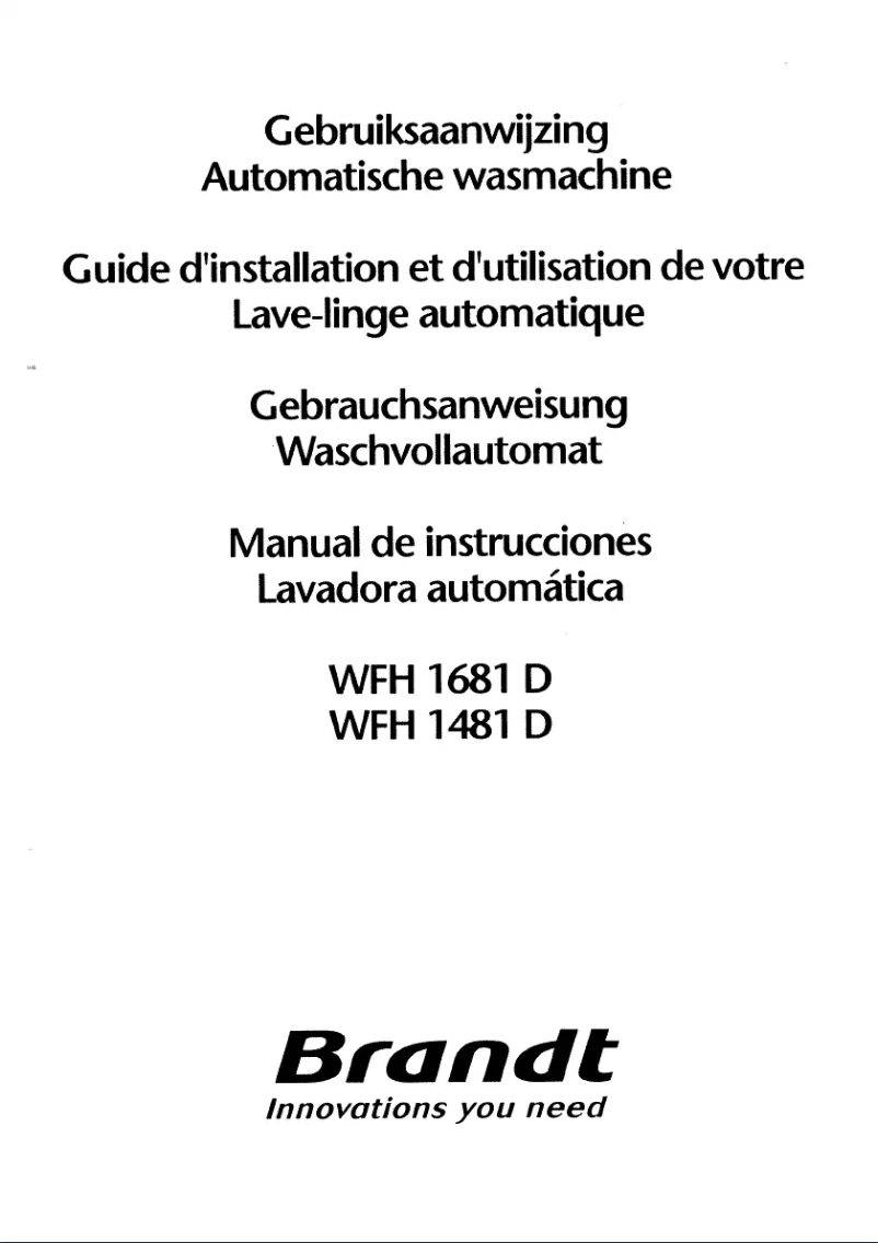 Página 1 del manual Manual de usuario Brandt WFH 1681D
