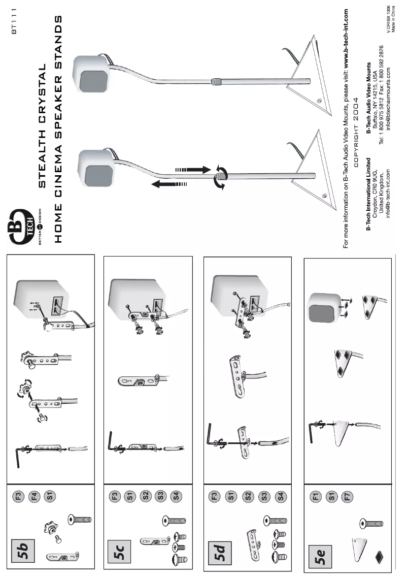 Page 1 de la notice Manuel utilisateur B-Tech BT111