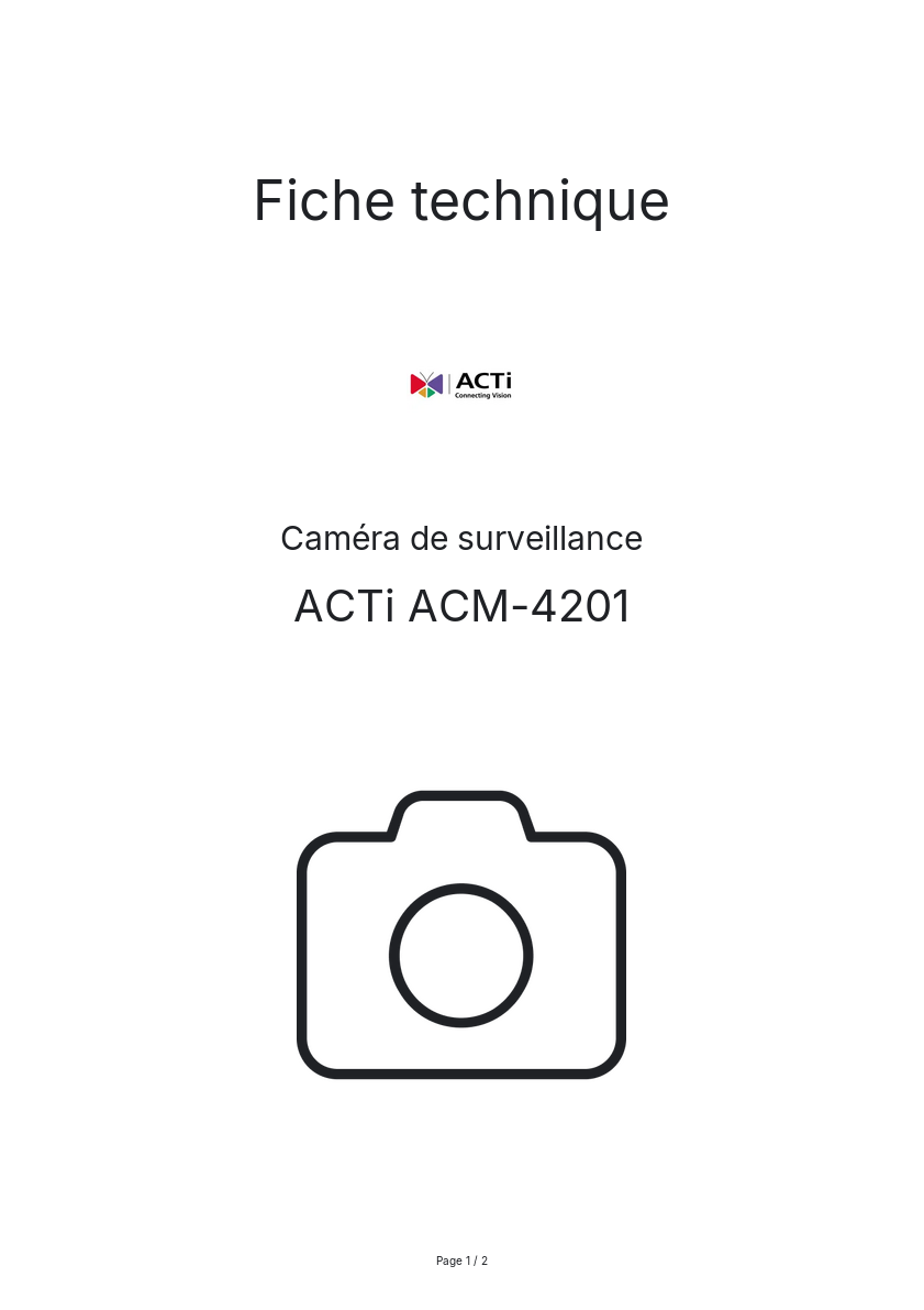 Image de la première page du manuel de l'appareil ACM-4201