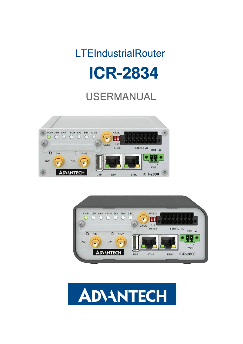 Page 1 de la notice Manuel utilisateur Advantech ICR-2834G