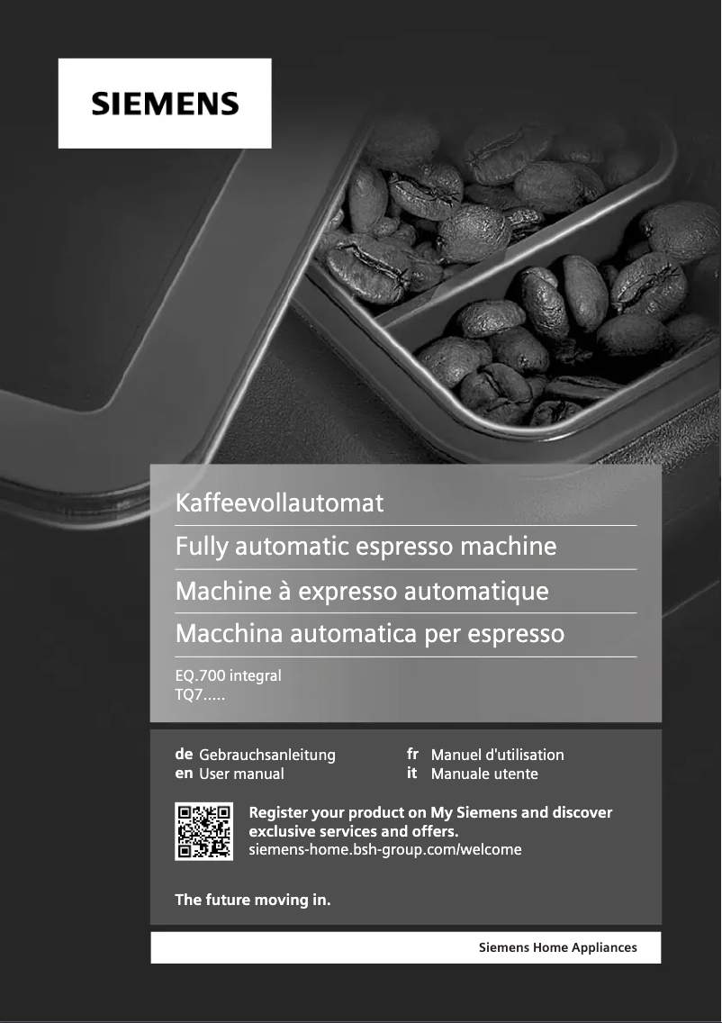 Page n°1 - Manuel utilisateur Siemens TQ703D07