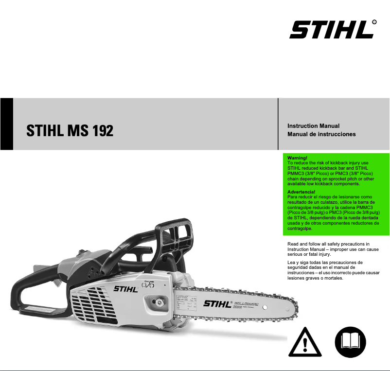 Page 1 de la notice Manuel utilisateur Stihl MS 192 C