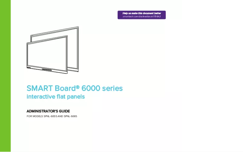 Image de la première page du manuel de l'appareil SMART Board 6075