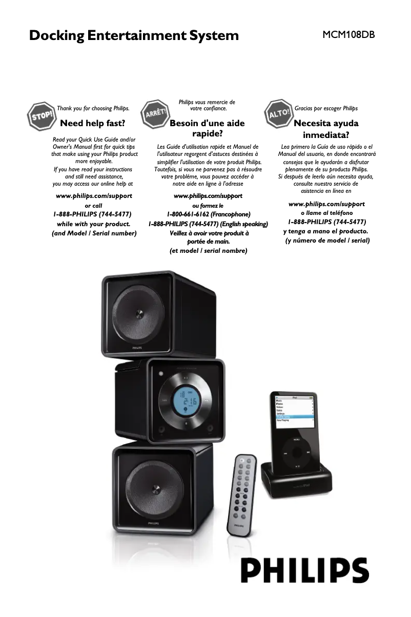 Page n°1 - Manuel utilisateur Philips MCM108DB