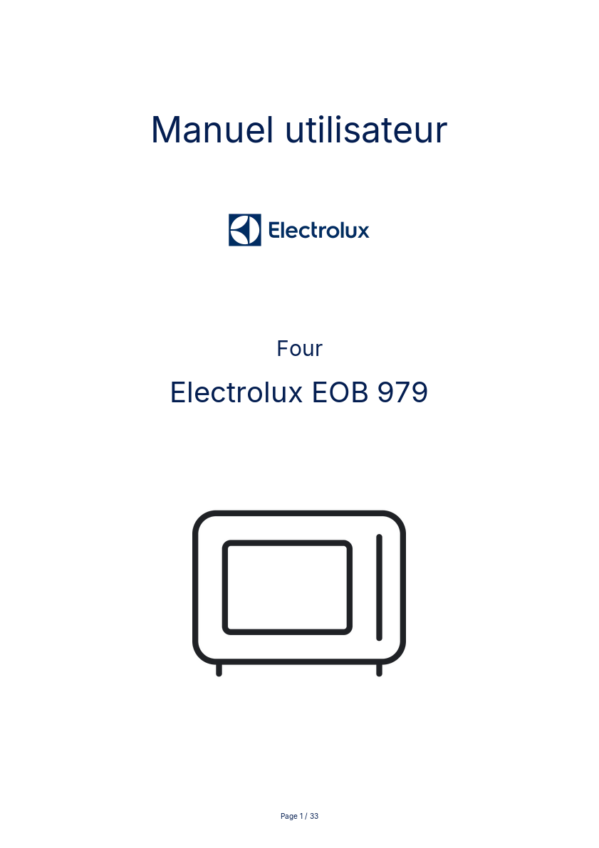 Page n°1 - Manuel utilisateur Electrolux EOB 979