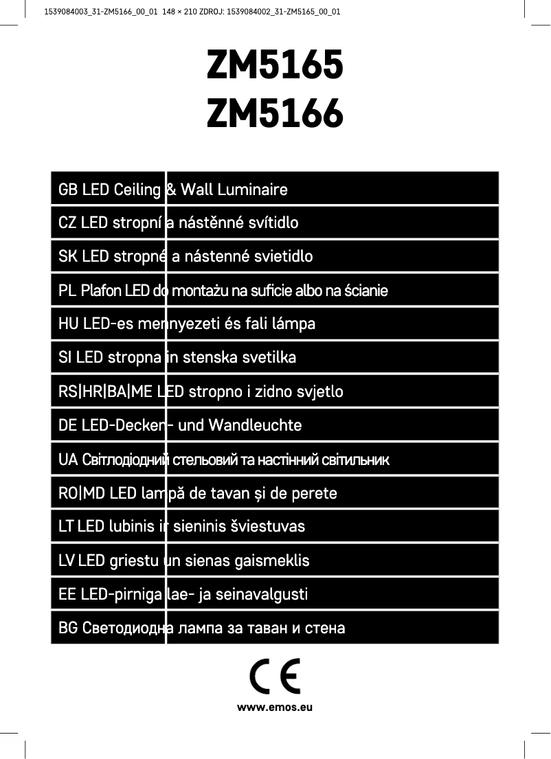 Page 1 de la notice Manuel utilisateur Emos ZM5166