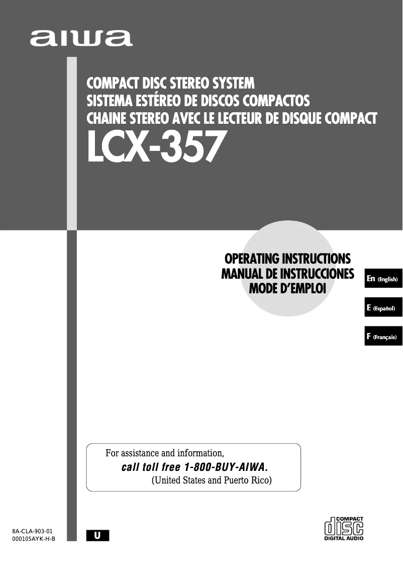 Page 1 of the manual User Manual Aiwa LCX-357