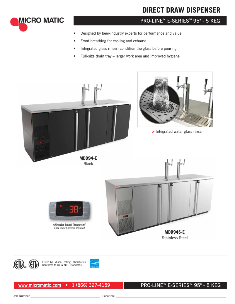 Página 1 del manual Ficha técnica Micro Matic MDD94-E