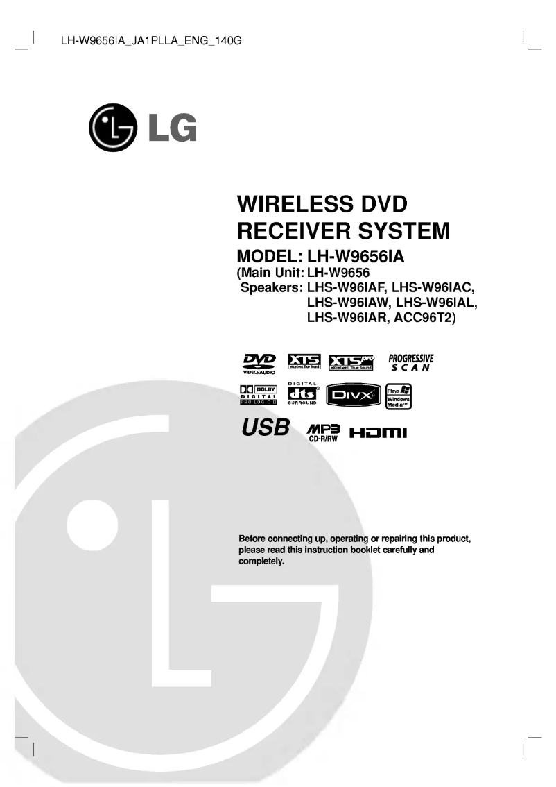 Image de la première page du manuel de l'appareil LH-T9656IA