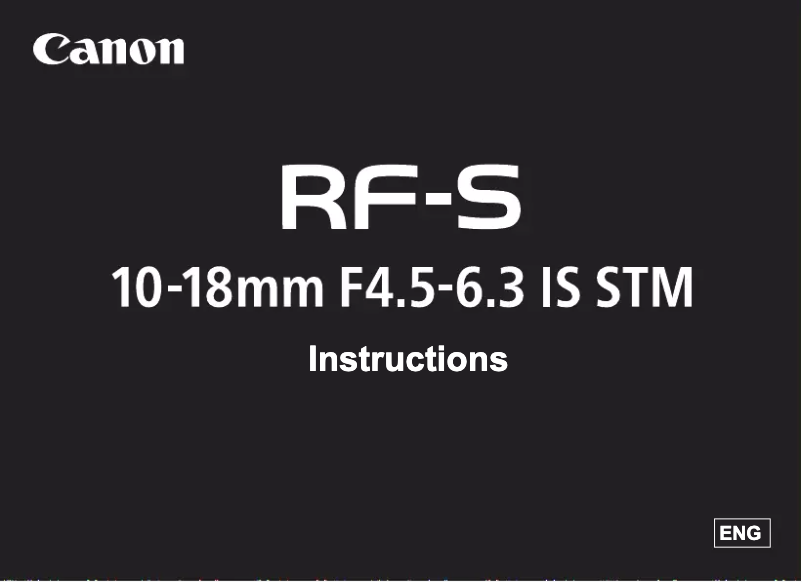 Page 1 de la notice Manuel utilisateur Canon RF-S 10-18mm f/4.5-6.3 IS STM