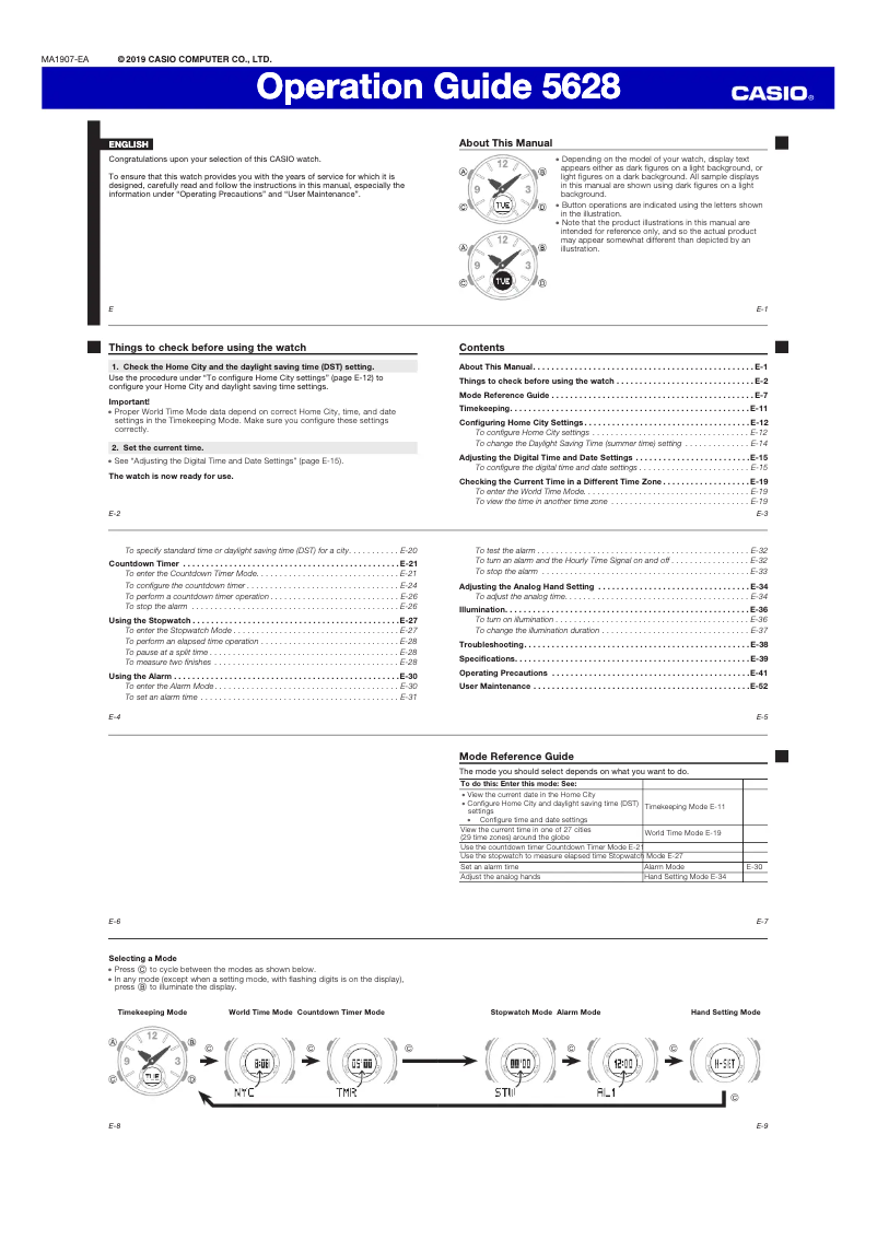 Page 1 de la notice Manuel utilisateur Casio Baby-G BGA-260-3AER