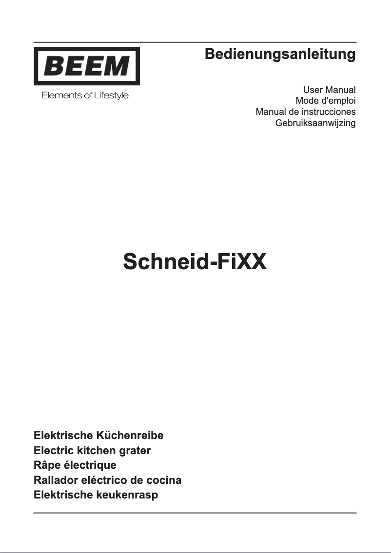 Page 1 de la notice Manuel utilisateur BEEM Schneid-FiXX