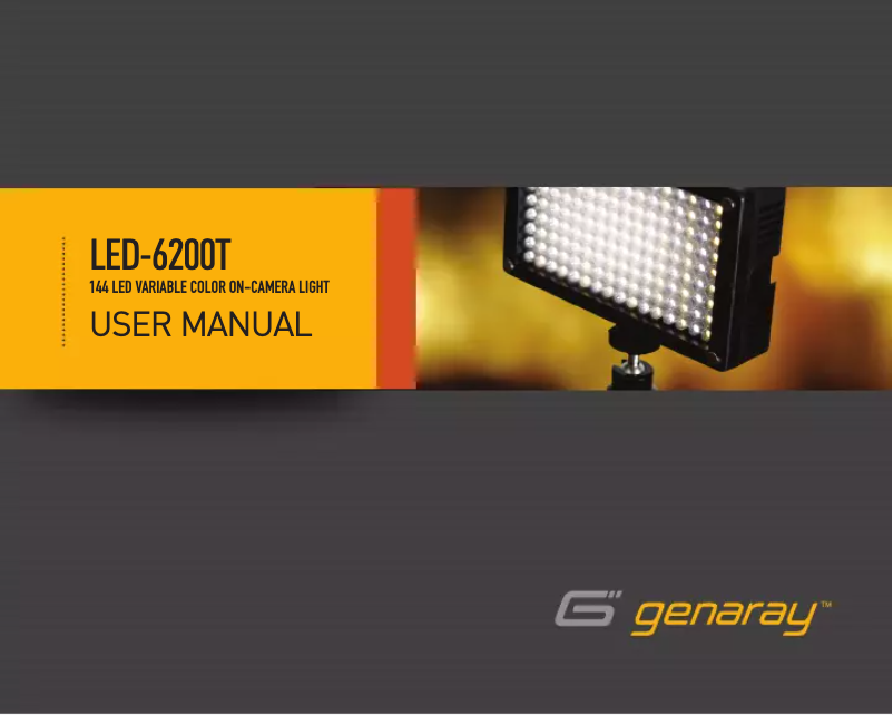 Page n°1 - Manuel utilisateur Genaray LED-6200T