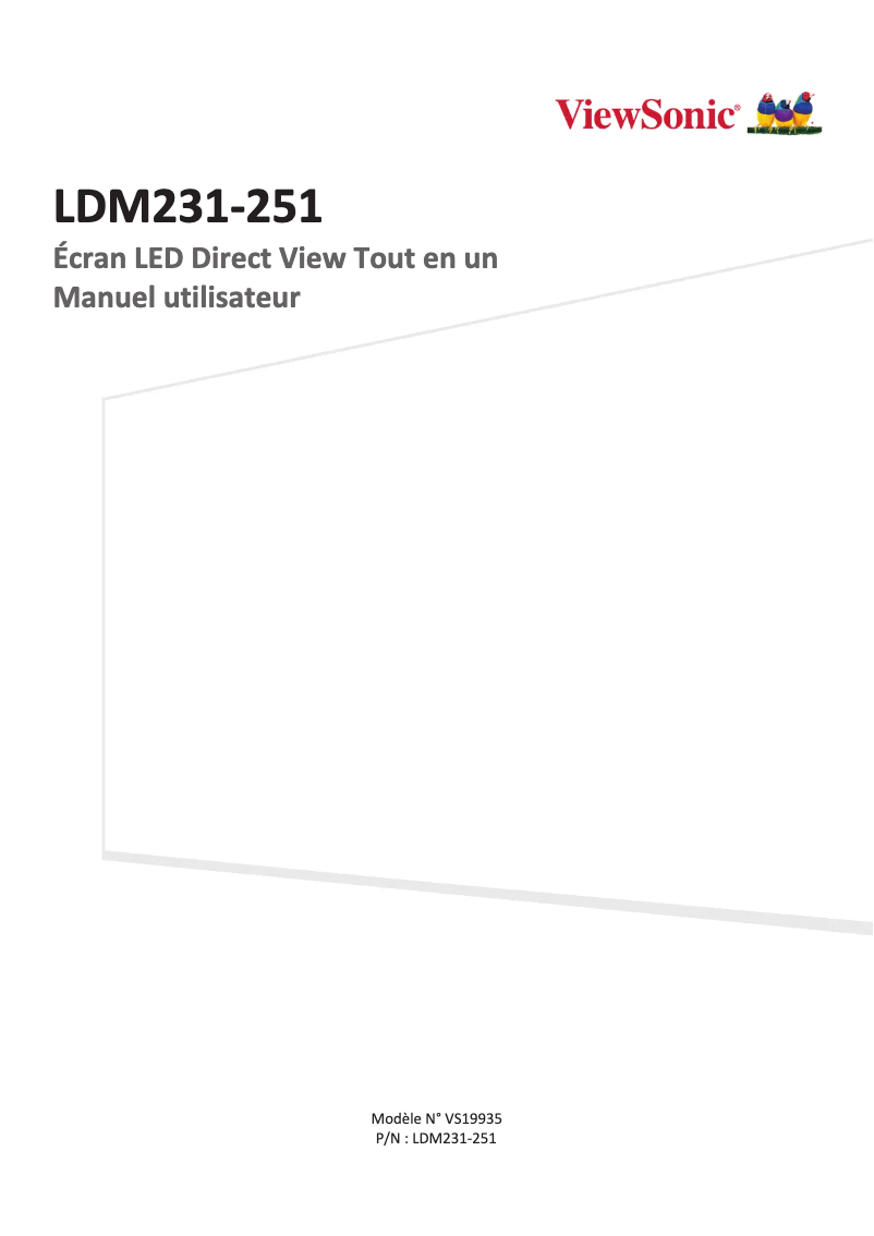Page n°1 - Manuel utilisateur Viewsonic LDM231-251
